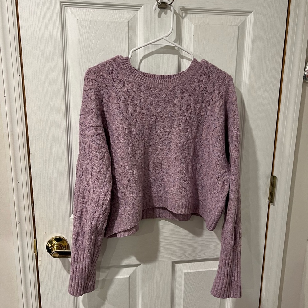 American Eagle, Purple Cropped Sweater, Medium